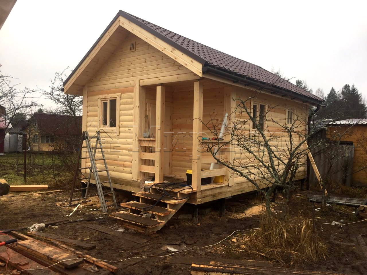 Баня из бруса 4х6 массив Мшинское