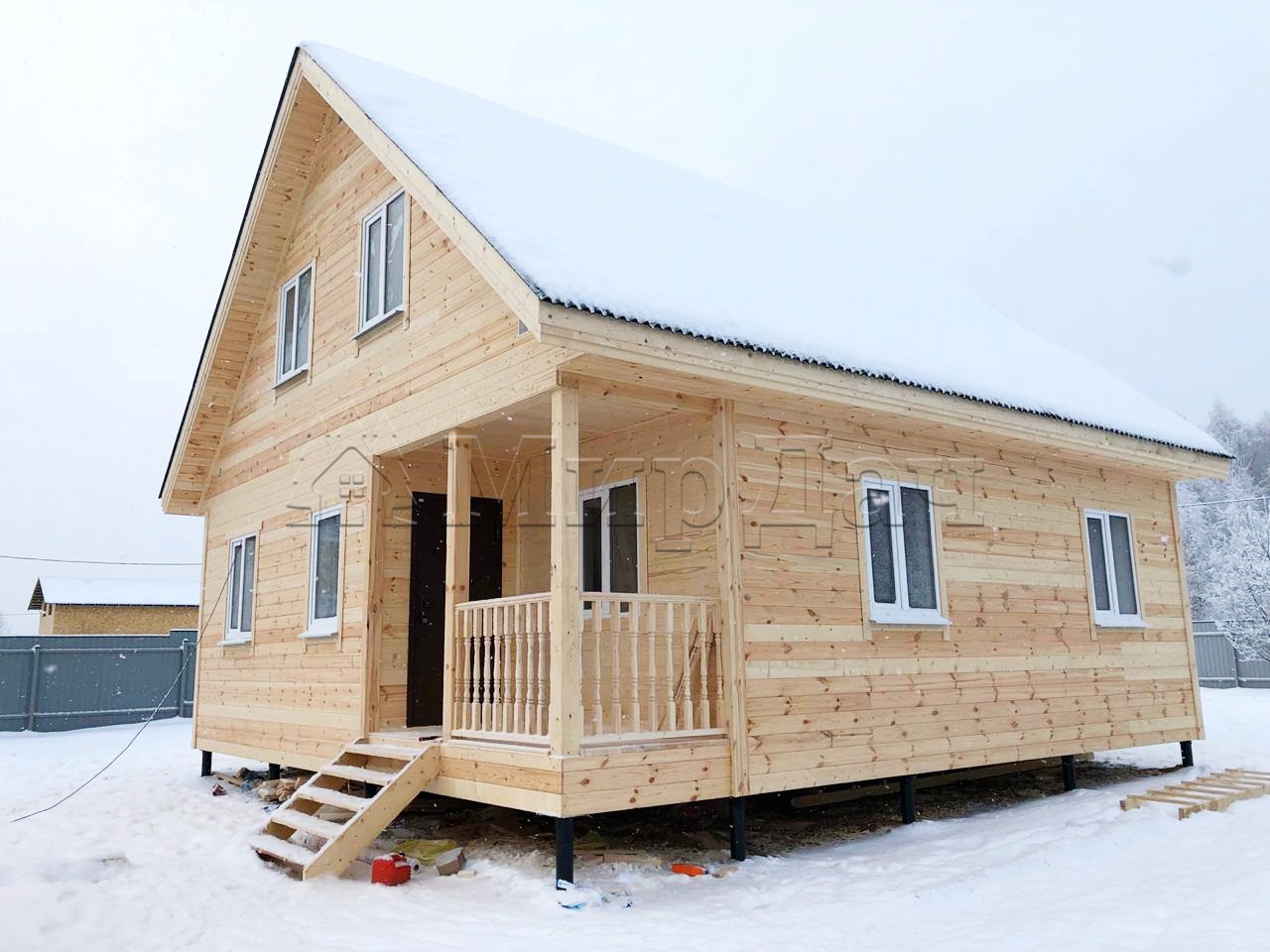 Каркасный дом 8х8,5 поселок Парфенки